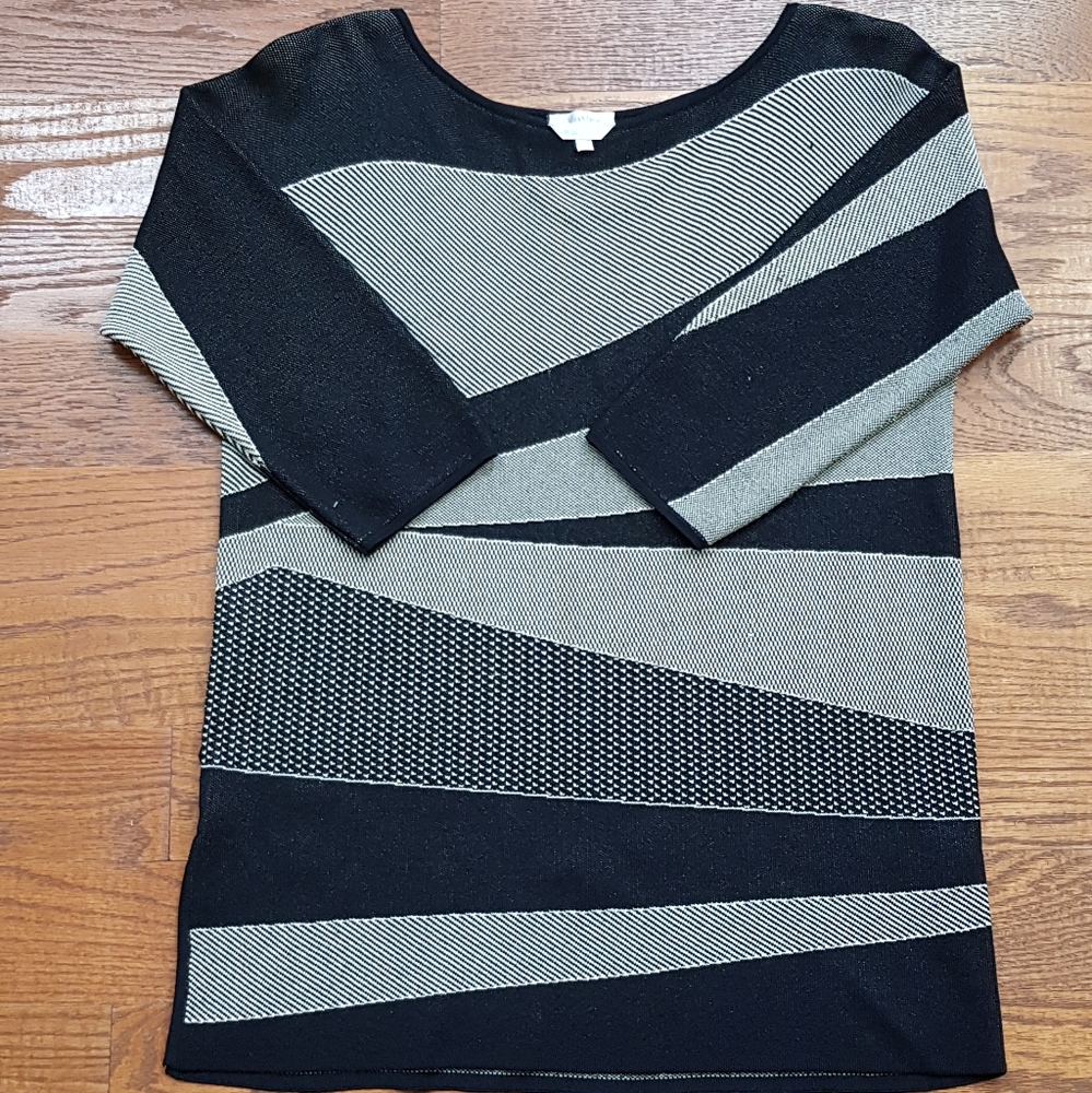 Max Mara Black and Beige Sweater Made in Italy SzM